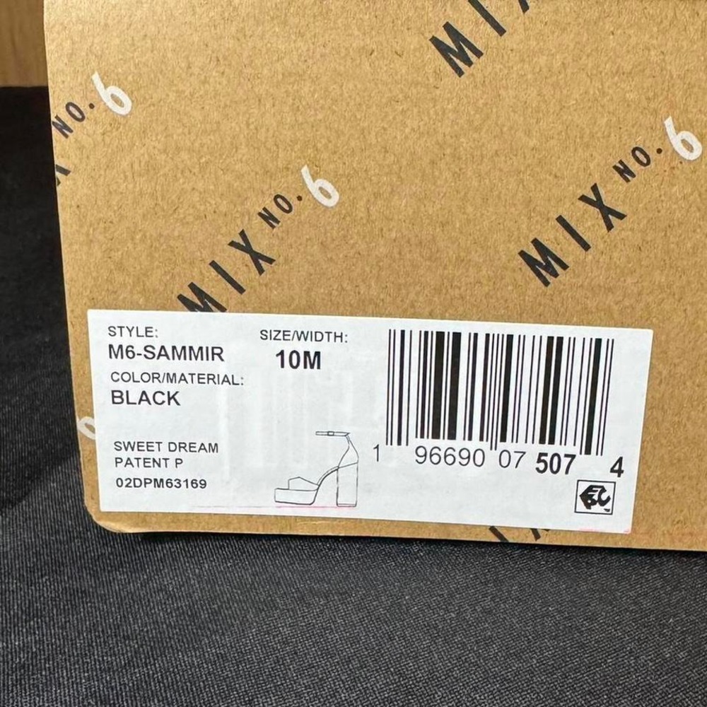 Black MIX No 6 chunky platform heels NEW IN BOX Size 10‎ - Picture 2 of 8